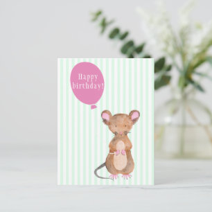 Postale Joyeux Anniversaire    Carte de vœux Souris de la 