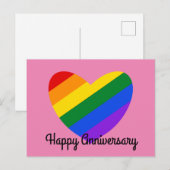 Postale Joyeux Anniversaire Cœur Arc-en-Ciel #1 Carte Post (Devant / Derrière)