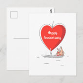 Postale Joyeux anniversaire Mariage bateau à voile Carte d (Devant / Derrière)