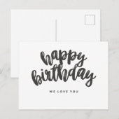 Postale Joyeux anniversaire, nous vous aimons Carte (Devant / Derrière)