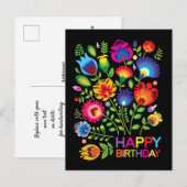 Postale Joyeux anniversaire personnalisable folklore carte (Devant / Derrière)