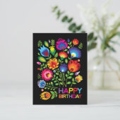 Postale Joyeux anniversaire personnalisable folklore carte (Debout devant)