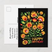Postale Joyeux anniversaire personnalisable folklore carte (Devant / Derrière)