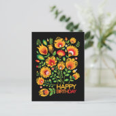 Postale Joyeux anniversaire personnalisable folklore carte (Debout devant)