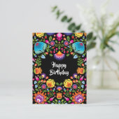 Postale Joyeux anniversaire personnalisable folklore carte (Debout devant)