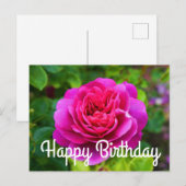 Postale Joyeux Anniversaire Princesse Anne Rose #1 Carte P (Devant / Derrière)
