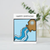 Postale Joyeux Anniversaire SIGNE Zodiaque Aquarius Carte  (Debout devant)