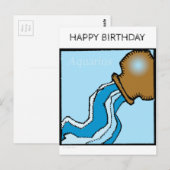 Postale Joyeux Anniversaire SIGNE Zodiaque Aquarius Carte  (Devant / Derrière)