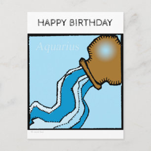Postale Joyeux Anniversaire SIGNE Zodiaque Aquarius Carte
