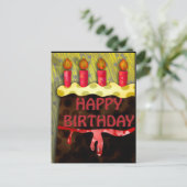 Postale Joyeux Anniversaire sur un gâteau rouge | Carte po (Debout devant)