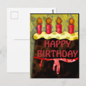 Postale Joyeux Anniversaire sur un gâteau rouge | Carte po (Devant / Derrière)