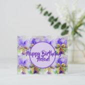 Postale Joyeux Anniversaire Viola floral Mesdames Carte de (Debout devant)