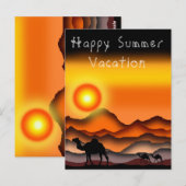 Postale Joyeux Camels De Carte De Vacances D'Été Au Désert (Devant / Derrière)