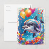 Postale Joyeux dauphin souriant et célébrant | Carte (Devant / Derrière)