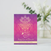 Postale Joyeux Ganesh Chaturthi, texte propre, carte posta (Debout devant)