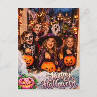 Postale Joyeux Halloween carte photo - Enfants Halloween