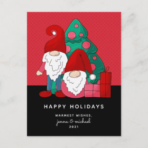 Postale JOYEUX NOËL Carte de vœux de gnomes de fêtes mig
