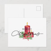 Postale Joyeux Noël carte mignonne, rustique, simple (Devant / Derrière)