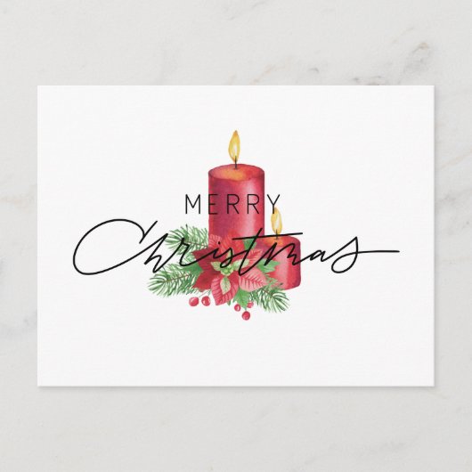 Postale Joyeux Noël carte mignonne, rustique, simple (Devant)