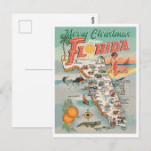 Postale Joyeux Noël de Floride carte vintage (Devant / Derrière)