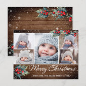 Postale Joyeux Noël Rustic 5 PHOTO Carte de voeux (Devant / Derrière)