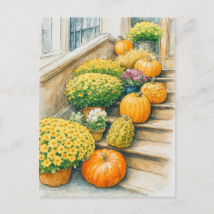 Postale Joyeux remerciement d'automne Citrouille Carte pos