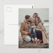 Postale Joyeux script de Noël carte photo de vacances (Devant / Derrière)