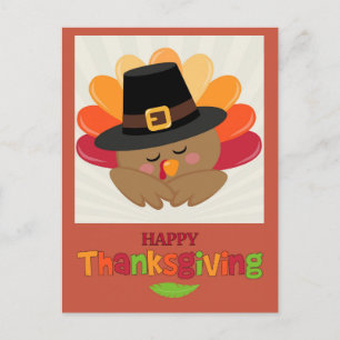 Postale Joyeux Thanksgiving Jolie Carte De Vœu Dinde De De