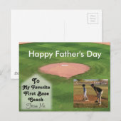 Postale Joyeux thème de baseball de carte Fête des pères (Devant / Derrière)