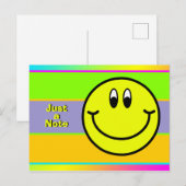 Postale Joyeux visage souriant Emoji juste une note carte (Devant / Derrière)