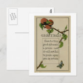 Postale Juste puisque carte de voeux (1916) (Devant / Derrière)