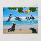 Postale Juste une carte d'anniversaire de vie marine vraim (Devant)