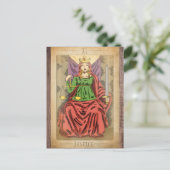 Postale Justice grand arcana tarot échelles de carte en dé (Debout devant)