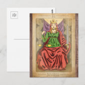 Postale Justice grand arcana tarot échelles de carte en dé (Devant / Derrière)