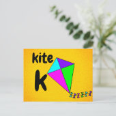 Postale k - carte flash de cerf-volant (Debout devant)