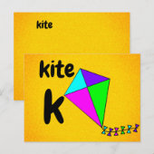 Postale k - carte flash de cerf-volant (Devant / Derrière)