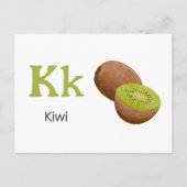 Postale K est pour Kiwi - Carte Flash Alphabet (Devant)