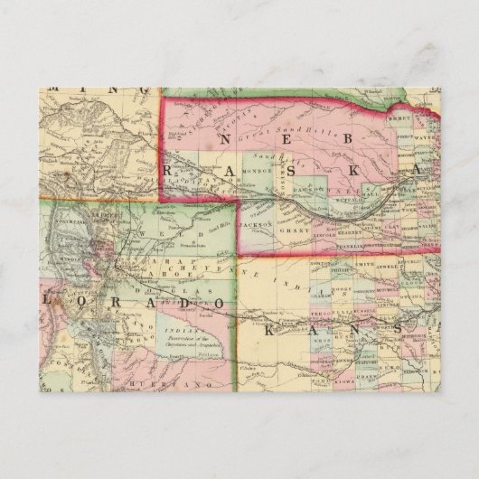 Postale Kan, Neb, Colo Carte par Mitchell (Devant)