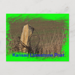 Postale Kansas Limestone Post gros plan sur une CARTE POST