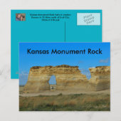 Postale Kansas Monument Rock CARTE POST (Devant / Derrière)