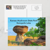 Postale Kansas Mushroom State Park Kanopolis POST CARTE (Devant / Derrière)