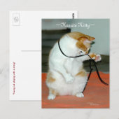 Postale Karate Kitty Chat jouer carte Postcard (Devant / Derrière)