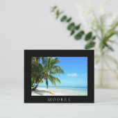 Postale Kayak jaune sur la plage de sable blanc carte noir (Debout devant)