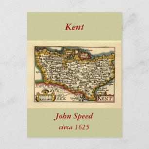 Postale Kent Comté Angleterre Ancien Antiquaire John Carte