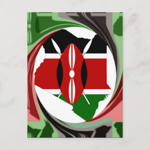 Postale Kenya Célébration drapeau coloré Carte vectorielle