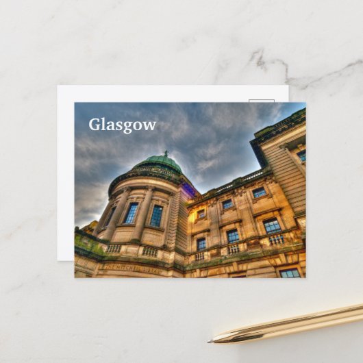Postale La bibliothèque Mitchell, Glasgow, Ecosse Carte po (Devant/Arrière en situation)