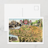Postale La carte de la vallée de la Dordogne France (Devant / Derrière)