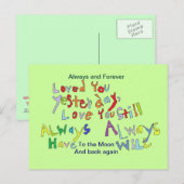 Postale La carte de l'amour (Devant / Derrière)