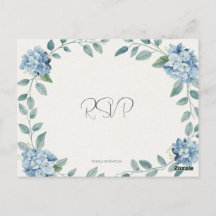 Postale La carte de réponse élégante Blue Bloom Elegant Du