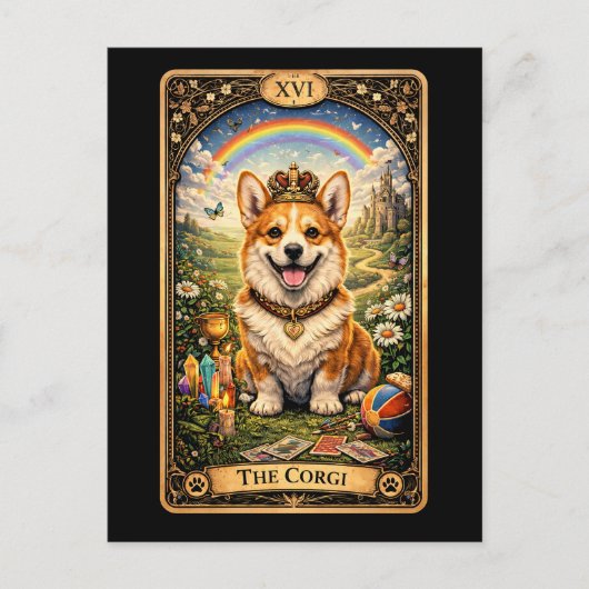 Postale La carte de tarot Corgi (Devant)